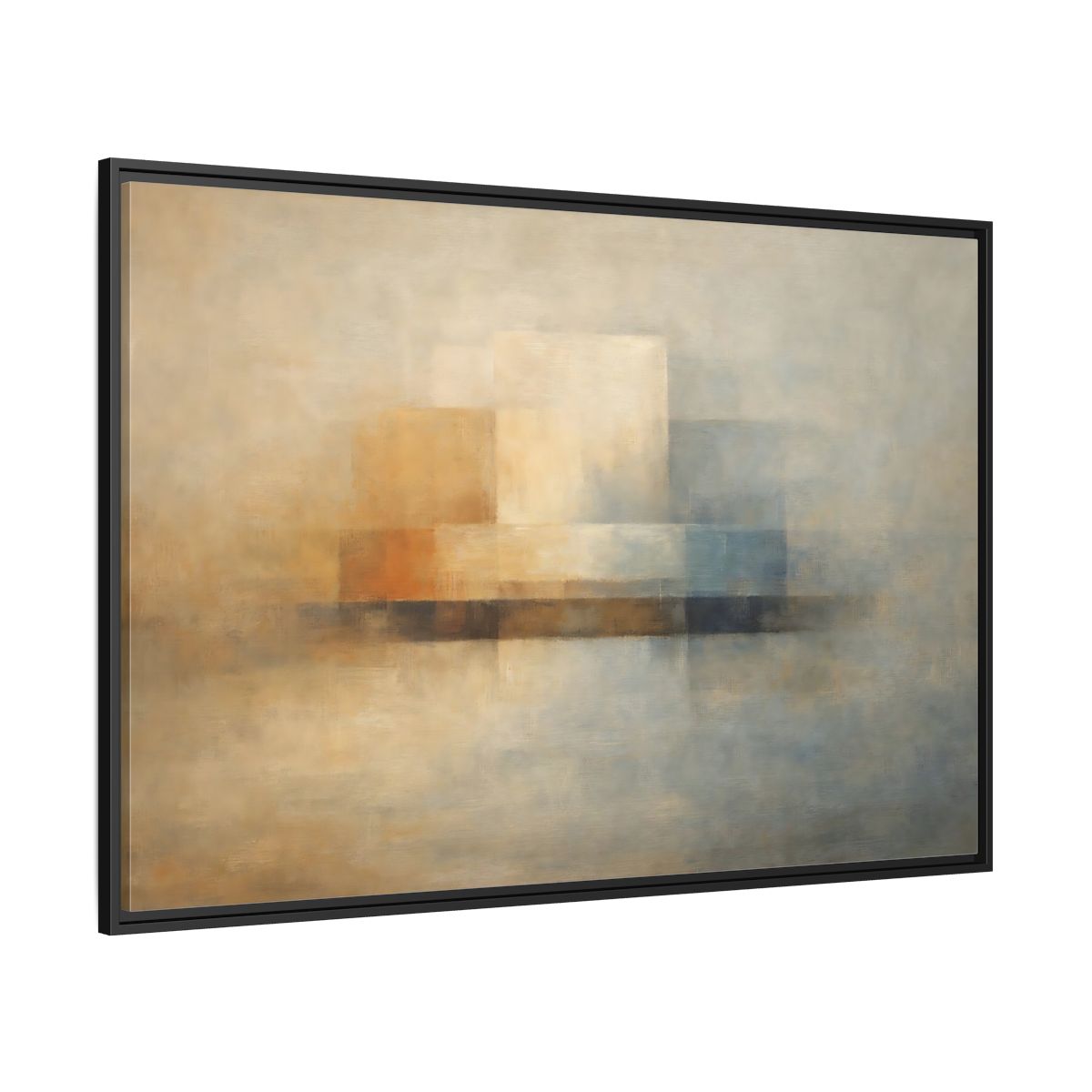 Side Mockup 12. Abstract Abstract Forms Neutral Abstract shown as stretched canvas wall art