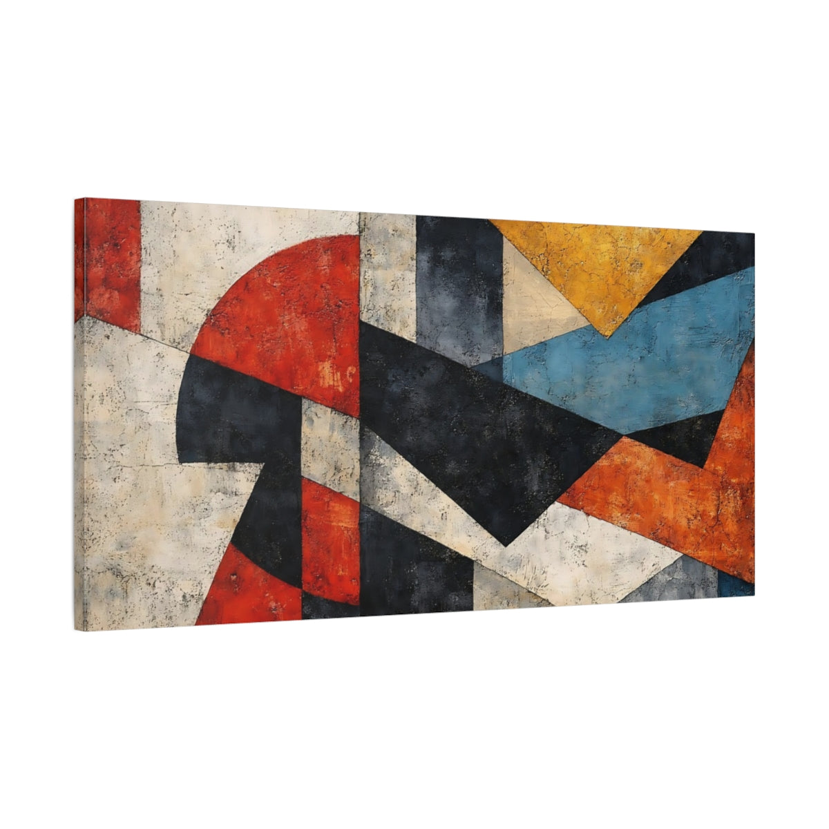 Side Mockup 1. Abstract Geometric Shapes Colorful Abstract Geometric shown as stretched canvas wall art