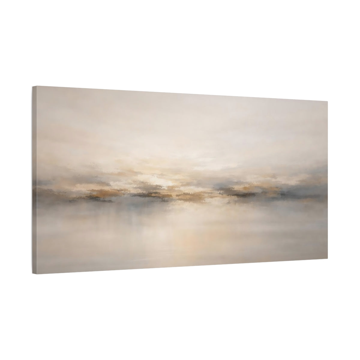 Side Mockup 1. Abstract Abstract Horizon Muted Abstract shown as stretched canvas wall art