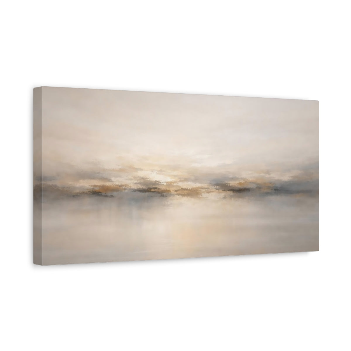 Side Mockup 3. Abstract Abstract Horizon Muted Abstract shown as stretched canvas wall art