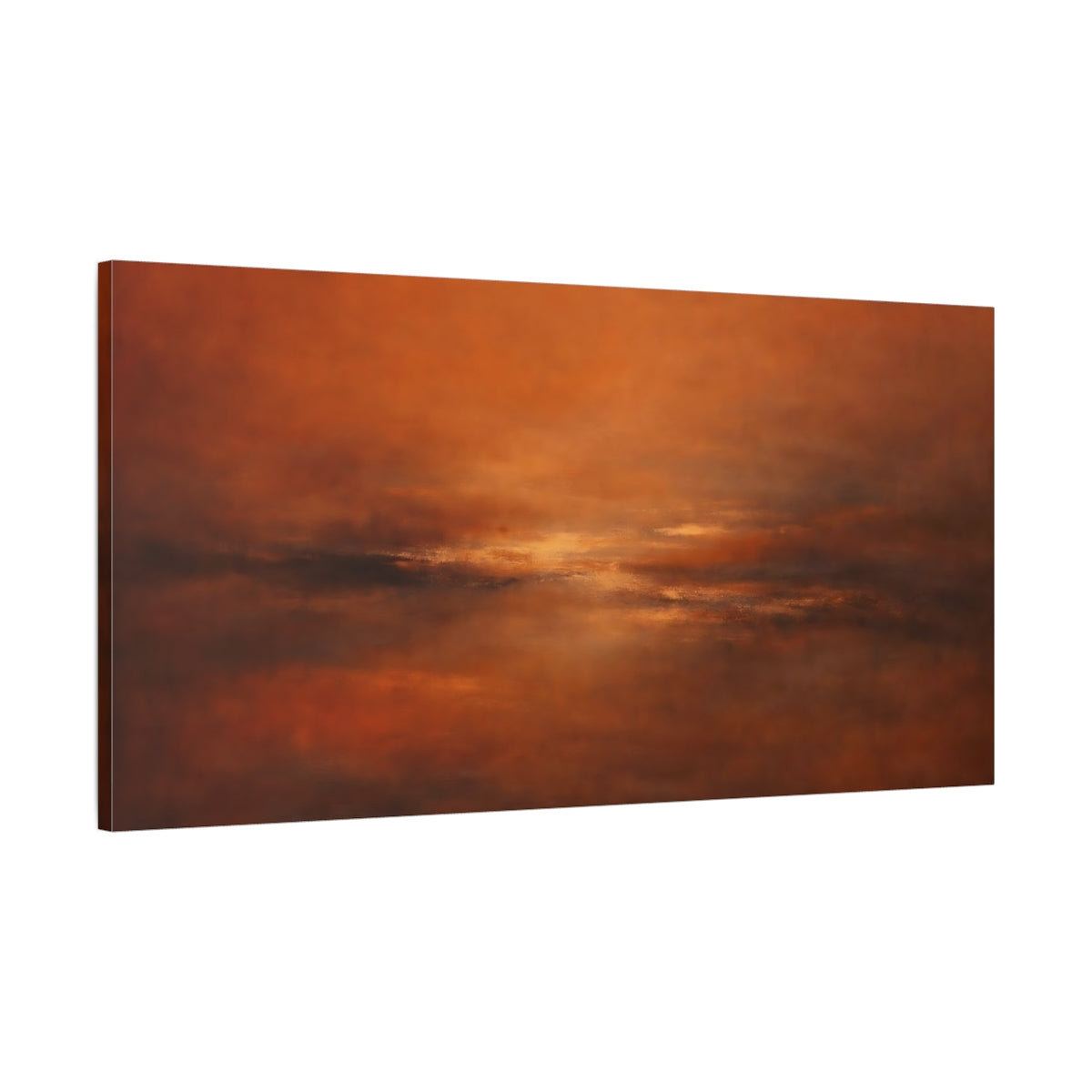 Side Mockup 1. Abstract Abstract Horizon Warm Abstract shown as stretched canvas wall art