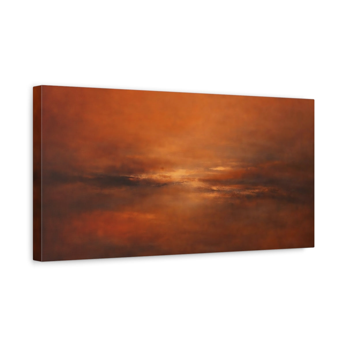 Side Mockup 3. Abstract Abstract Horizon Warm Abstract shown as stretched canvas wall art
