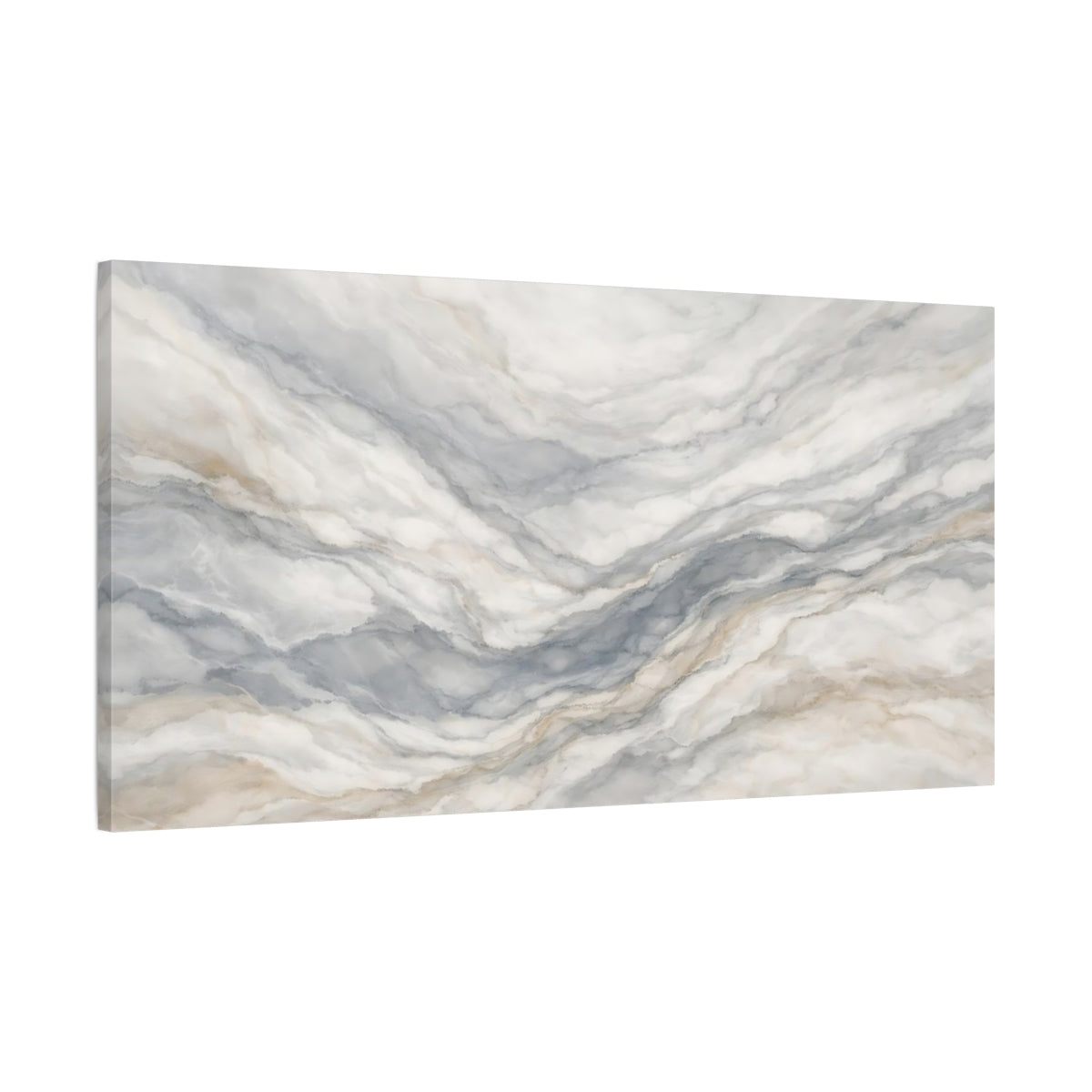 Side Mockup 1. Abstract Marble Texture Gray Marble Pattern shown as stretched canvas wall art
