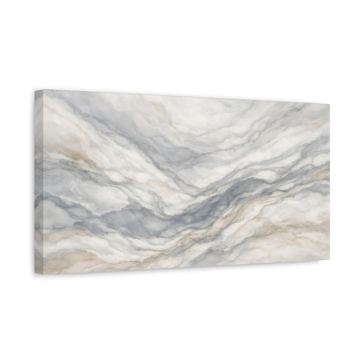 Side Mockup 3. Abstract Marble Texture Gray Marble Pattern shown as stretched canvas wall art