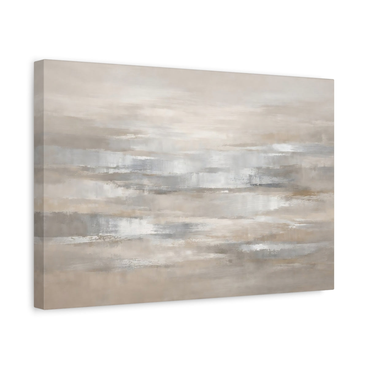 Side Mockup 4. Abstract Abstract Strokes Neutral Abstract shown as stretched canvas wall art