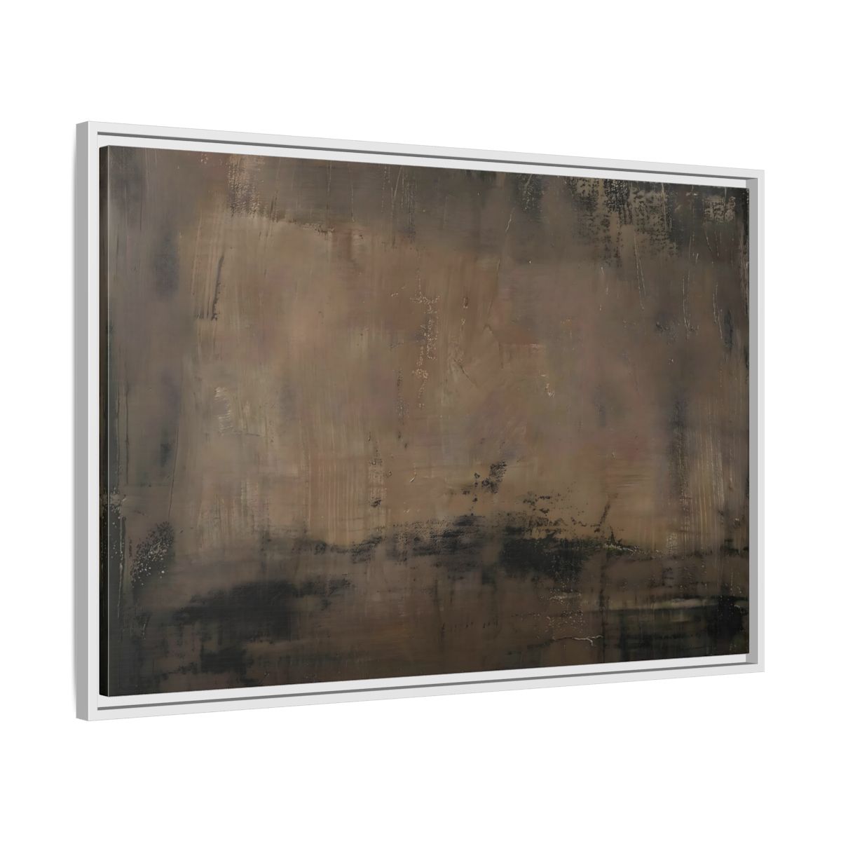 Side Mockup 8. Abstract Abstract Texture Brown And Black shown as stretched canvas wall art