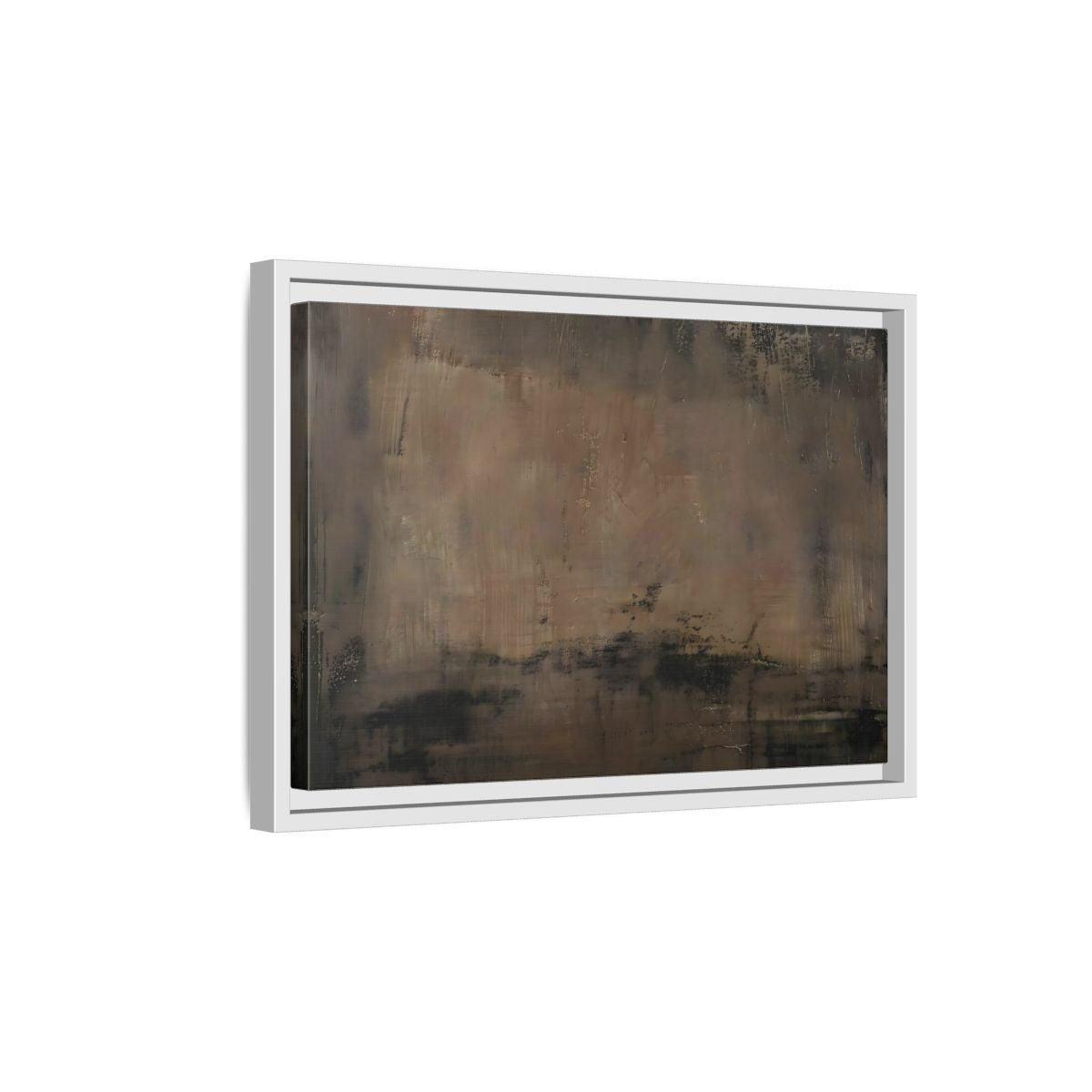 Side Mockup 4. Abstract Abstract Texture Brown And Black shown as stretched canvas wall art