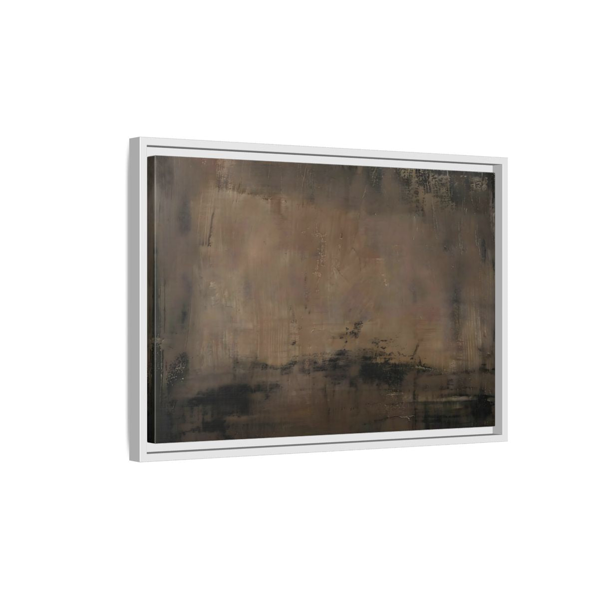 Side Mockup 1. Abstract Abstract Texture Brown And Black shown as stretched canvas wall art