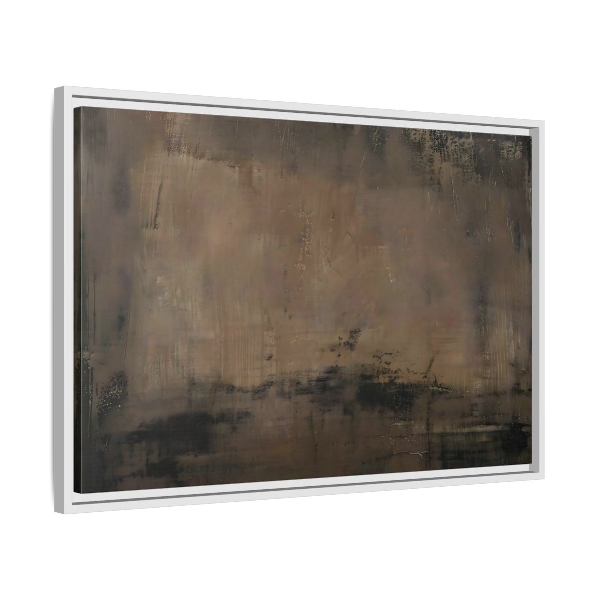 Side Mockup 10. Abstract Abstract Texture Brown And Black shown as stretched canvas wall art