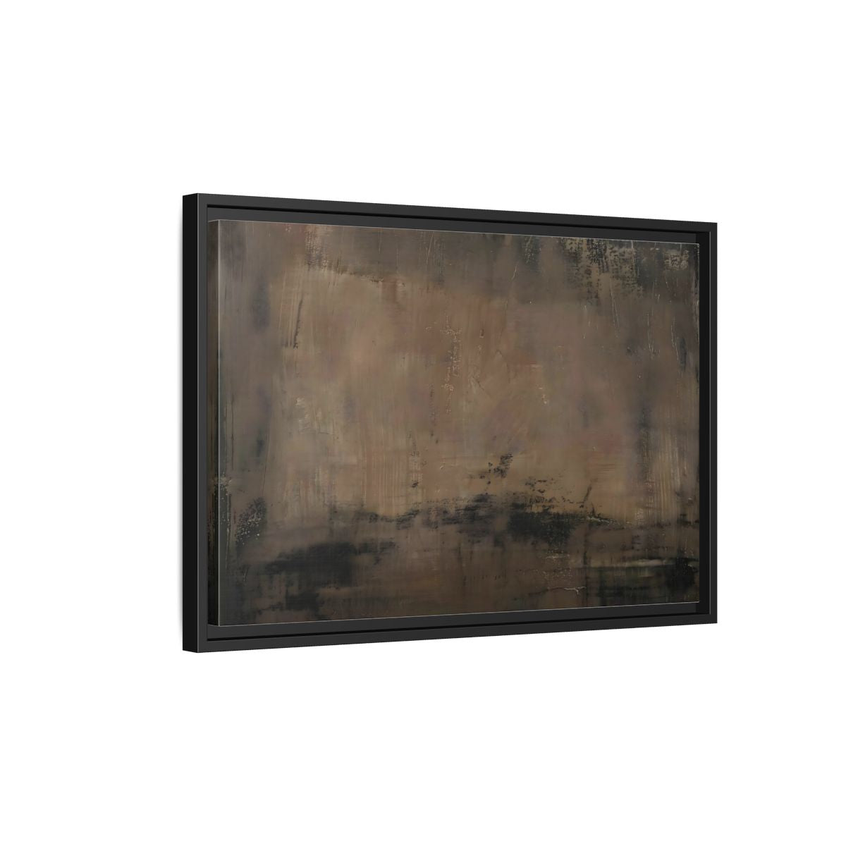 Side Mockup 3. Abstract Abstract Texture Brown And Black shown as stretched canvas wall art
