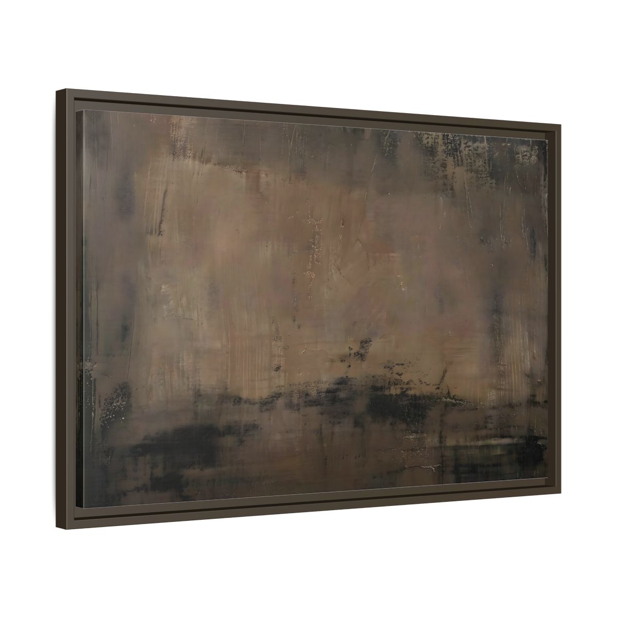 Side Mockup 11. Abstract Abstract Texture Brown And Black shown as stretched canvas wall art