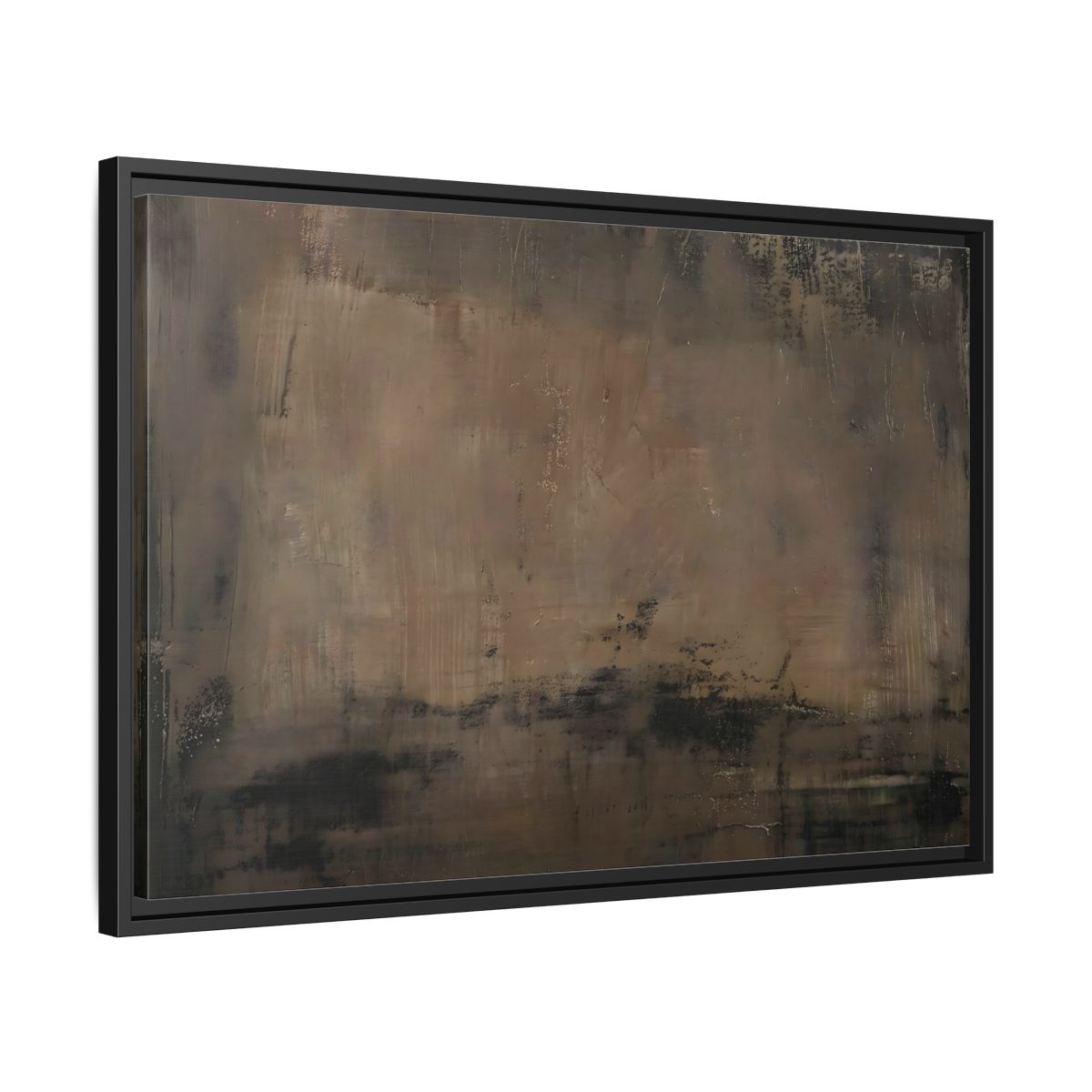 Side Mockup 14. Abstract Abstract Texture Brown And Black shown as stretched canvas wall art