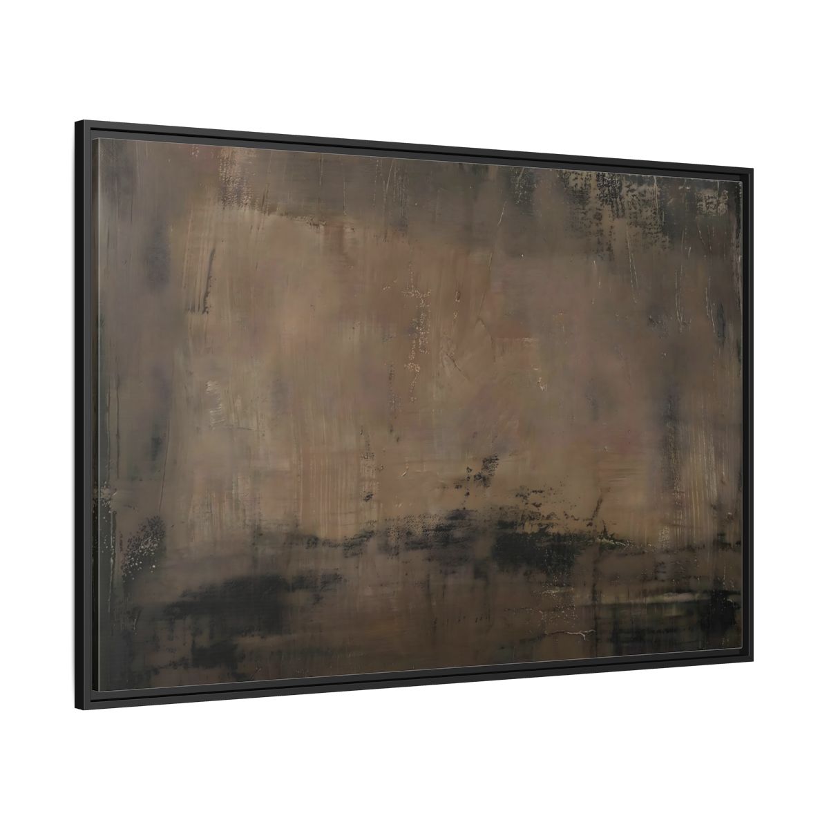 Side Mockup 12. Abstract Abstract Texture Brown And Black shown as stretched canvas wall art