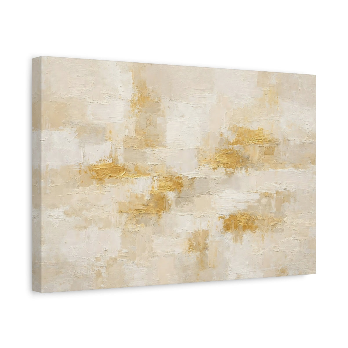 Side Mockup 4. Abstract Abstract Texture Gold Beige Abstract shown as stretched canvas wall art