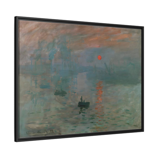 Abstract Monet Sunrise Canvas Wall Art Print - Framed Reproduction Prints