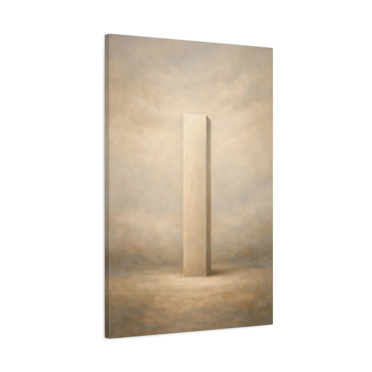 Abstract Monolith Brown Beige - Canvas Wall Art Print - YesArtYes