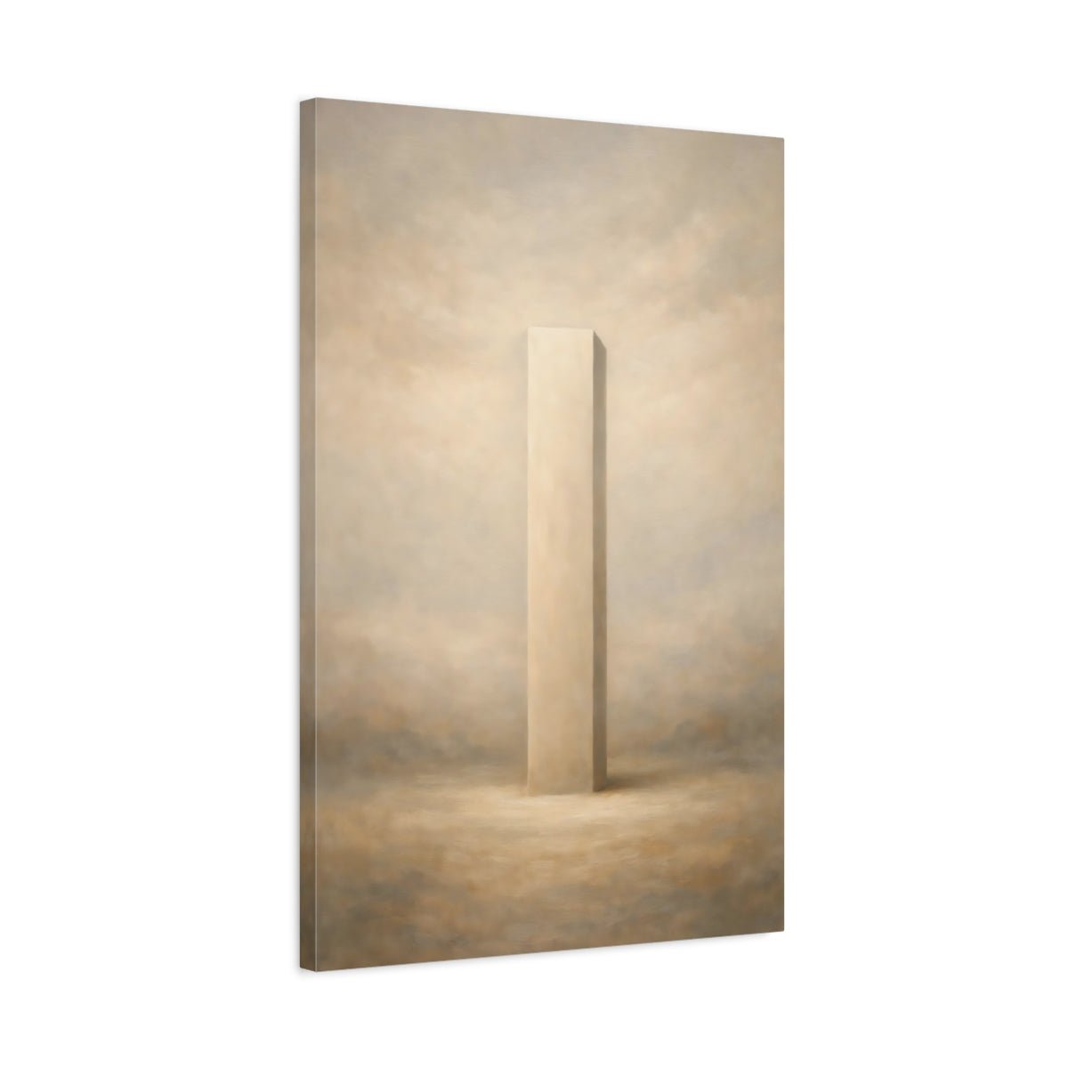 Abstract Monolith Brown Beige - Canvas Wall Art Print - YesArtYes