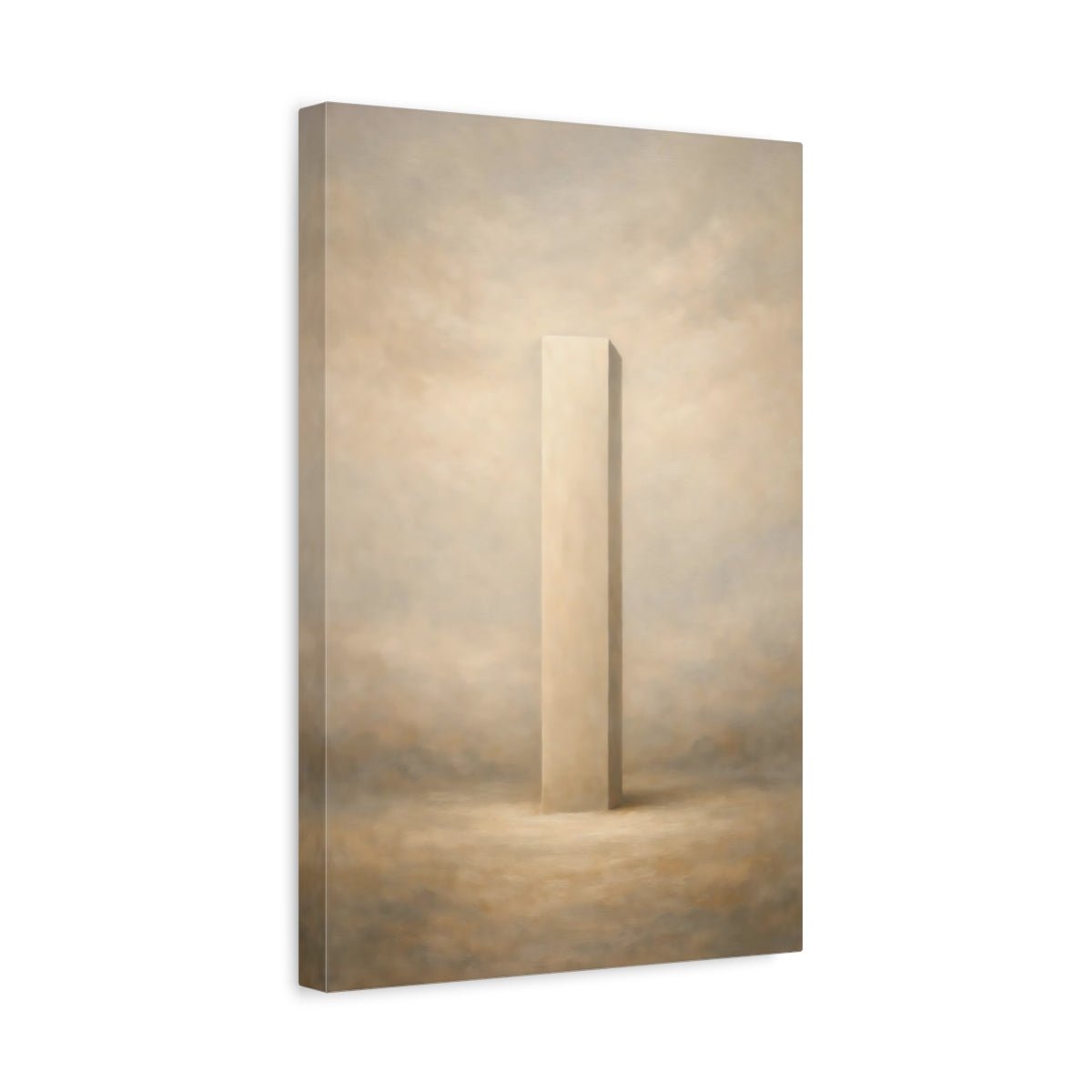 Abstract Monolith Brown Beige - Canvas Wall Art Print - YesArtYes