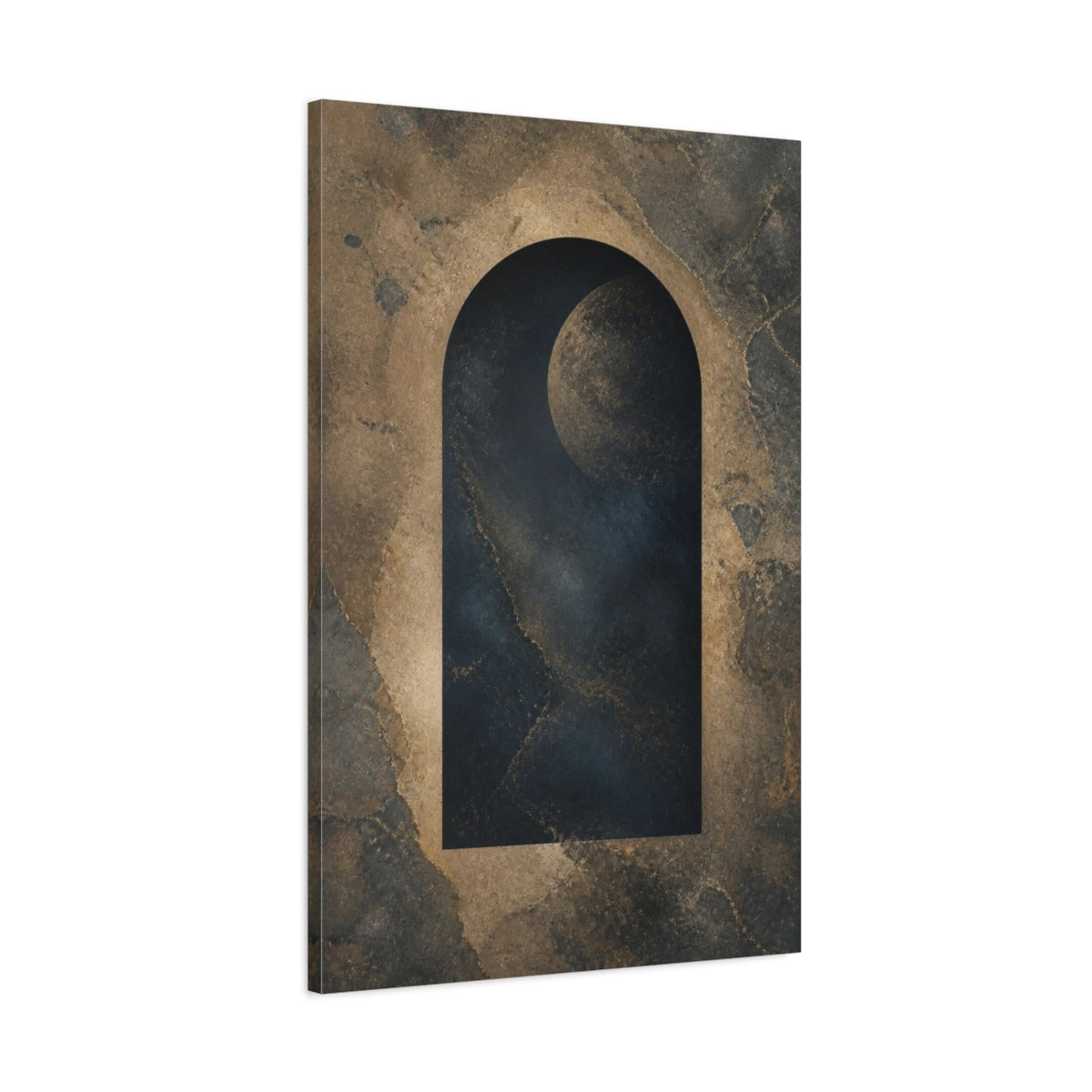 Main Mockup. Abstract Moon Portal shown as canvas print