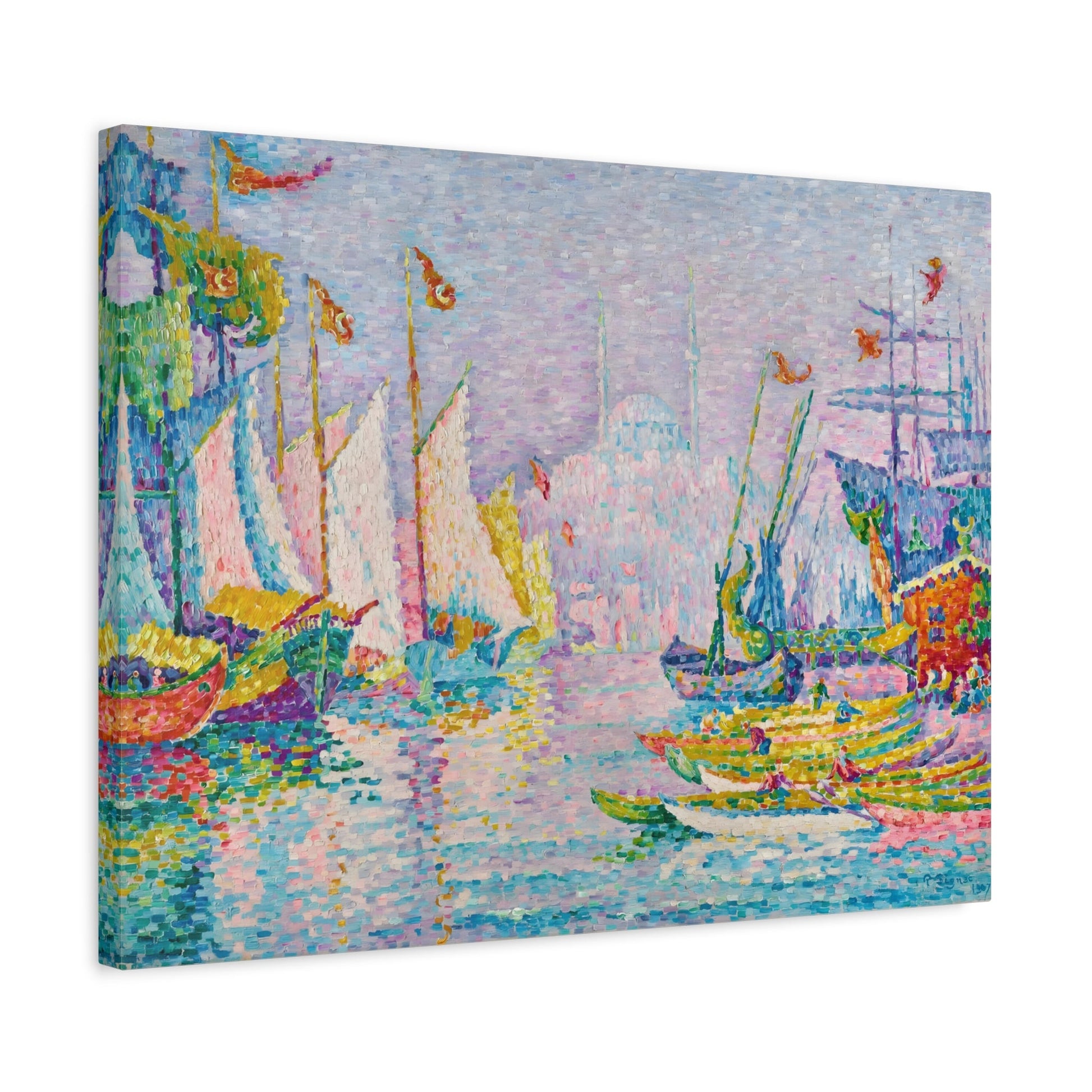 Abstract Morning Boat Canvas Signac Wall Art Print - YesArtYes