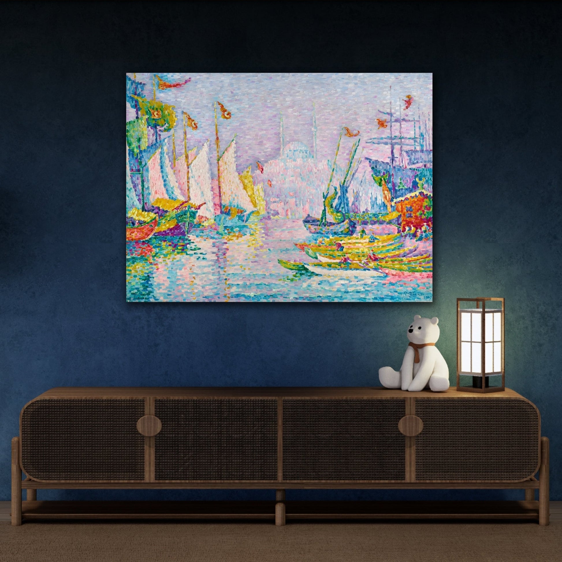 Abstract Morning Boat Canvas Signac Wall Art Print - YesArtYes