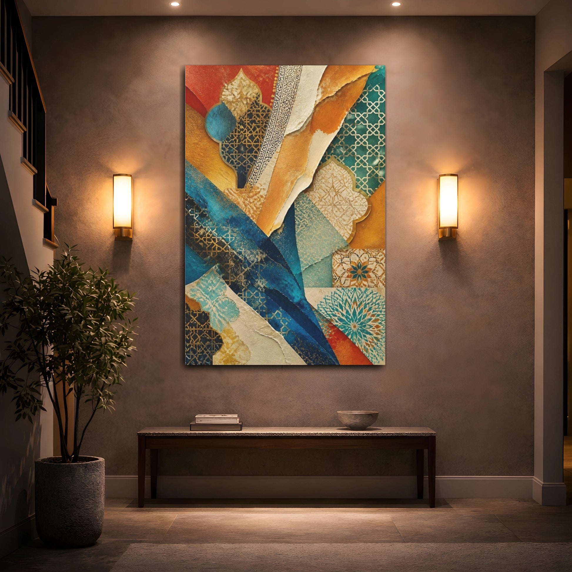Mockup 2. Abstract Moroccan Motif shown as canvas print