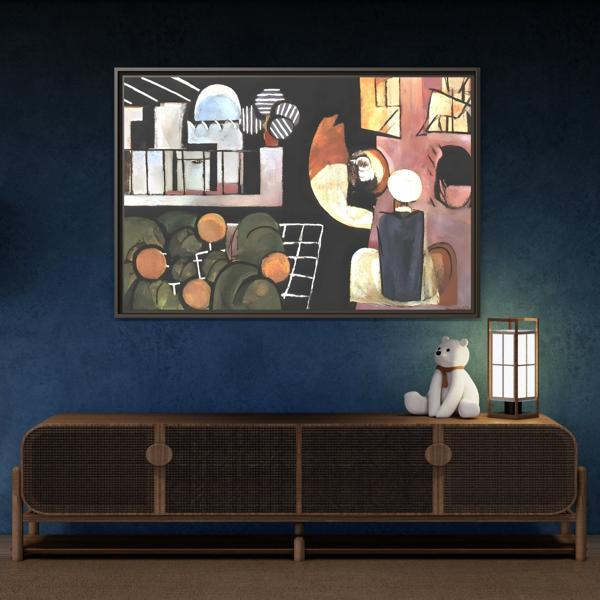 Abstract Moroccans Canvas - Large Framed Matisse Wall Art Print - YesArtYes
