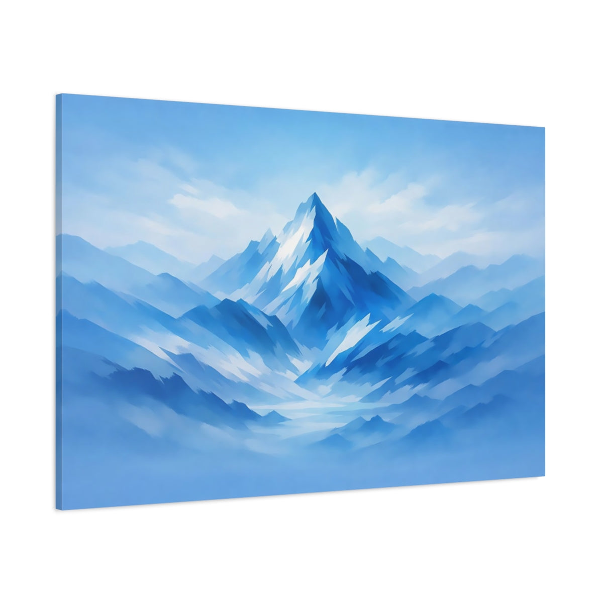 Abstract Mountain Blue shown as stretched canvas wall art