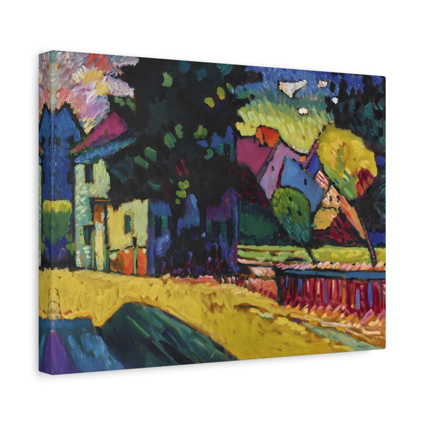 Abstract Murnau Landscape Kandinsky Canvas Print - Green House Wall Art - YesArtYes