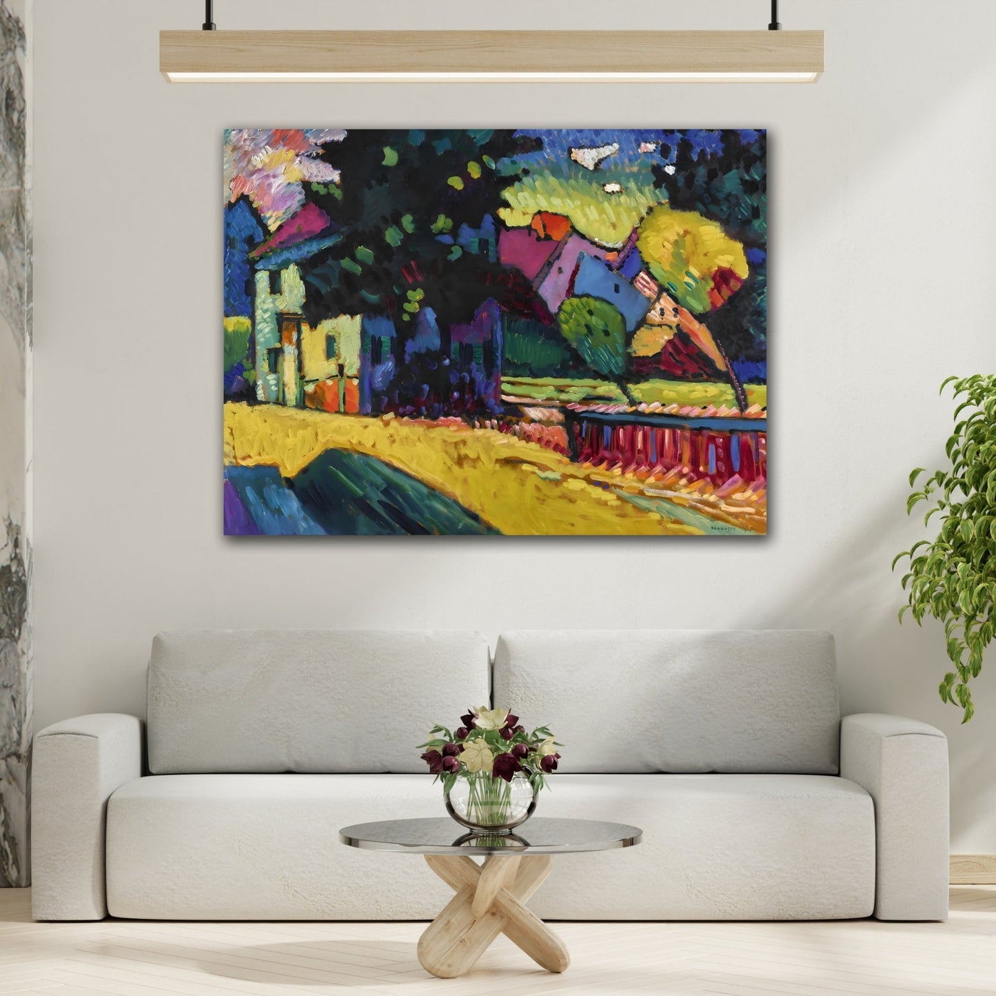 Abstract Murnau Landscape Kandinsky Canvas Print - Green House Wall Art - YesArtYes