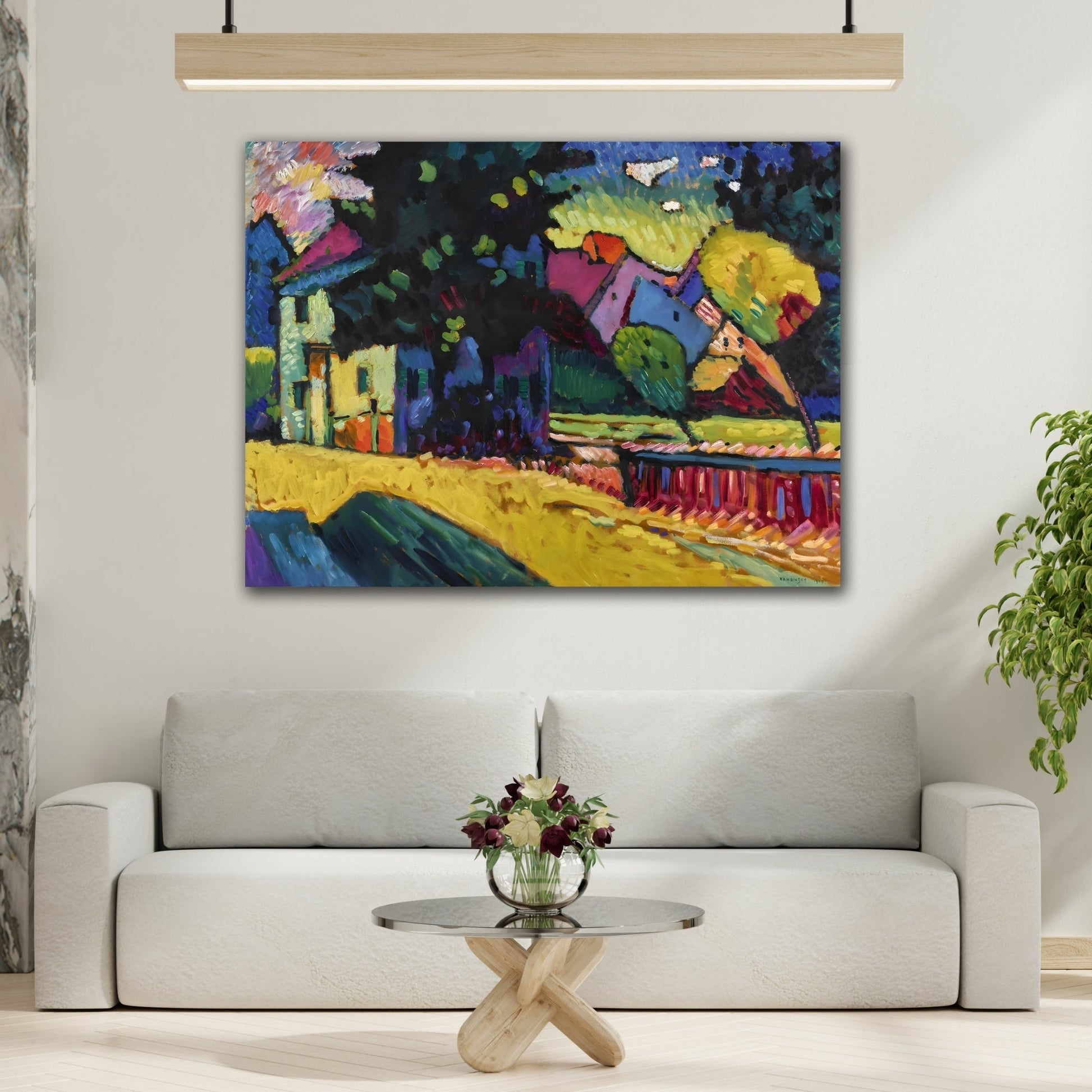 Abstract Murnau Landscape Kandinsky Canvas Print - Green House Wall Art - YesArtYes
