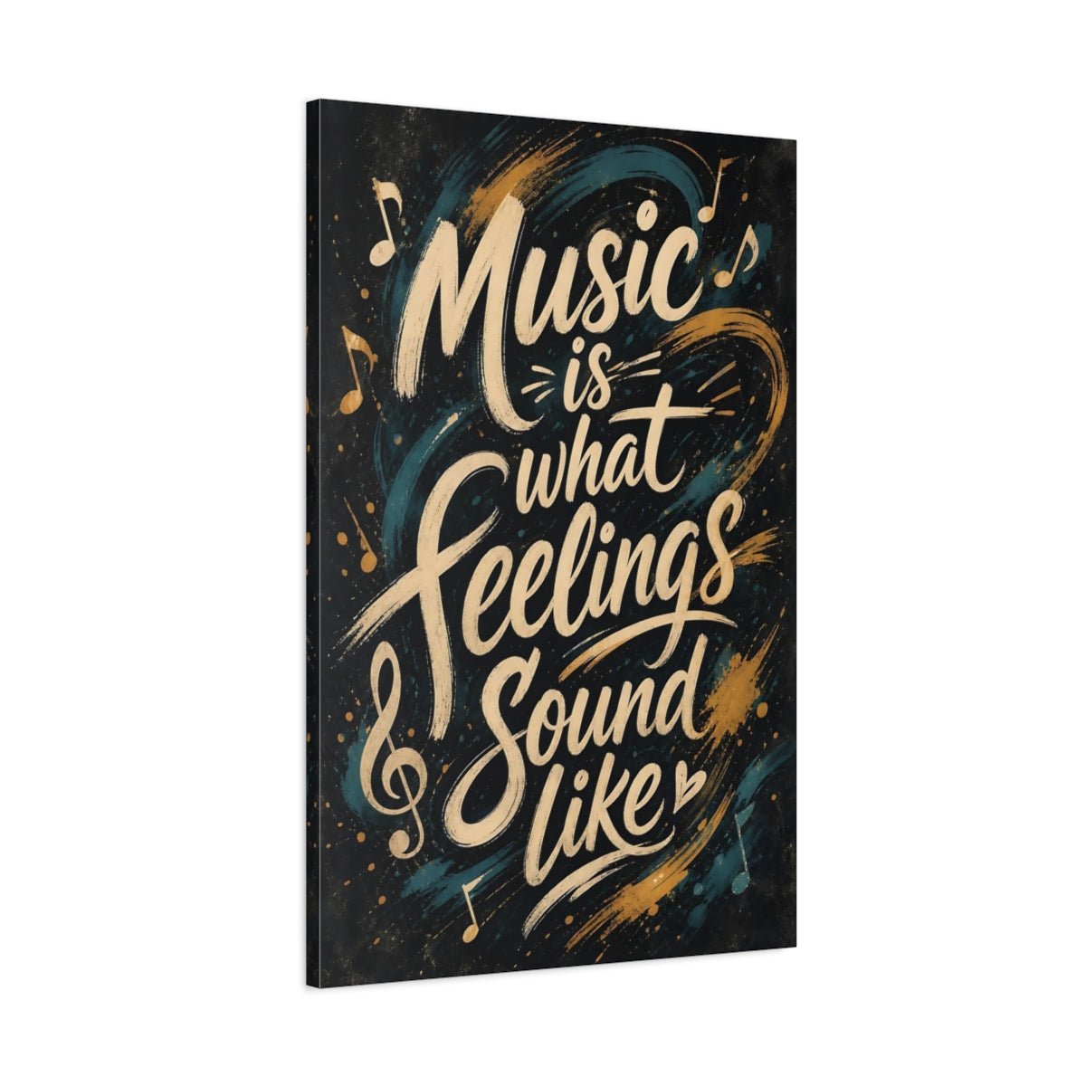 Abstract Music Quote Dark Canvas Wall Art Print – Expressive Living Room, Above Sofa - YesArtYes