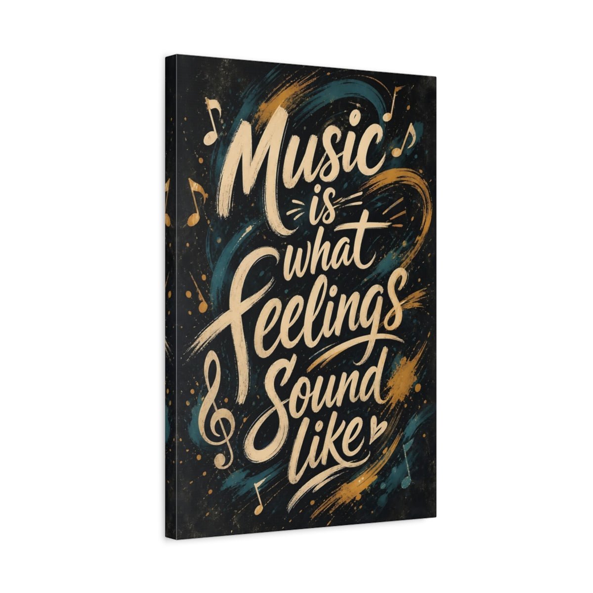 Abstract Music Quote Dark Canvas Wall Art Print – Expressive Living Room, Above Sofa - YesArtYes