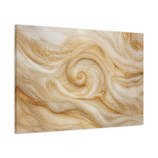 Main Mockup. Abstract Nautilus Shell Elegance shown as canvas print