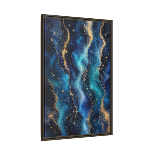 Main Mockup. Abstract Nebula Waves shown as framed canvas print
