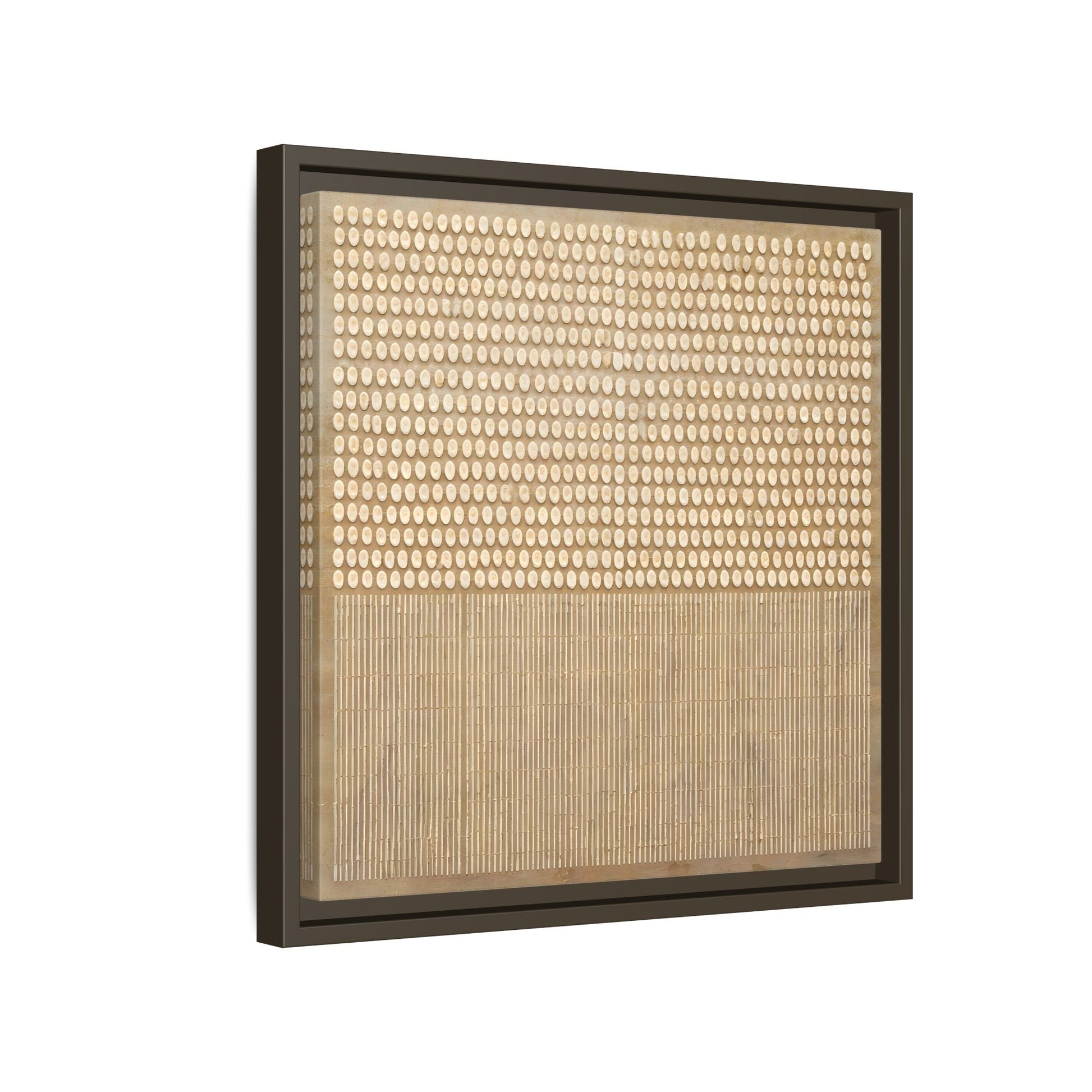 Abstract Neutral Framed Canvas Art - Minimal Beige Geometric Wall Decor - YesArtYes