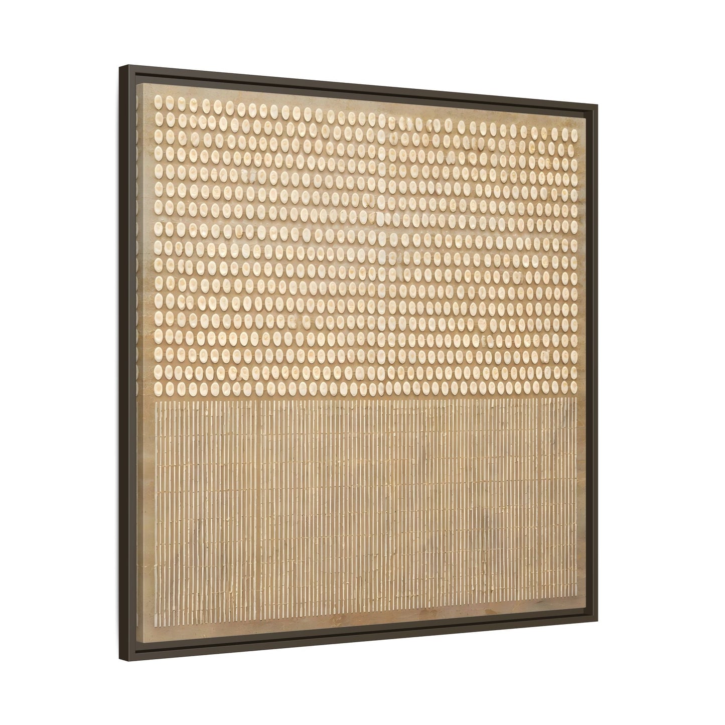 Abstract Neutral Framed Canvas Art - Minimal Beige Geometric Wall Decor - YesArtYes