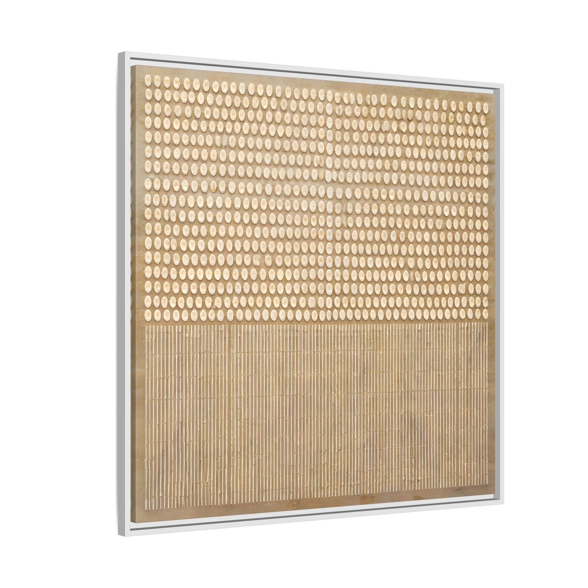 Abstract Neutral Framed Canvas Art - Minimal Beige Geometric Wall Decor - YesArtYes