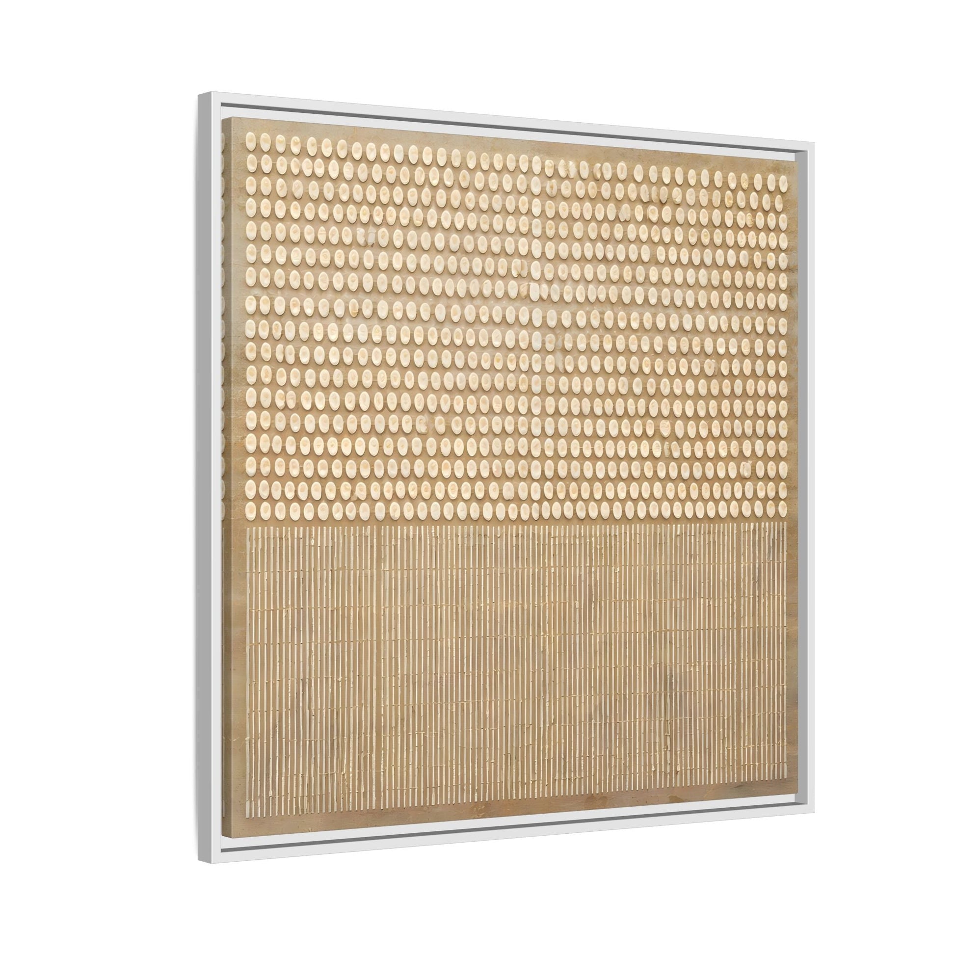 Abstract Neutral Framed Canvas Art - Minimal Beige Geometric Wall Decor - YesArtYes