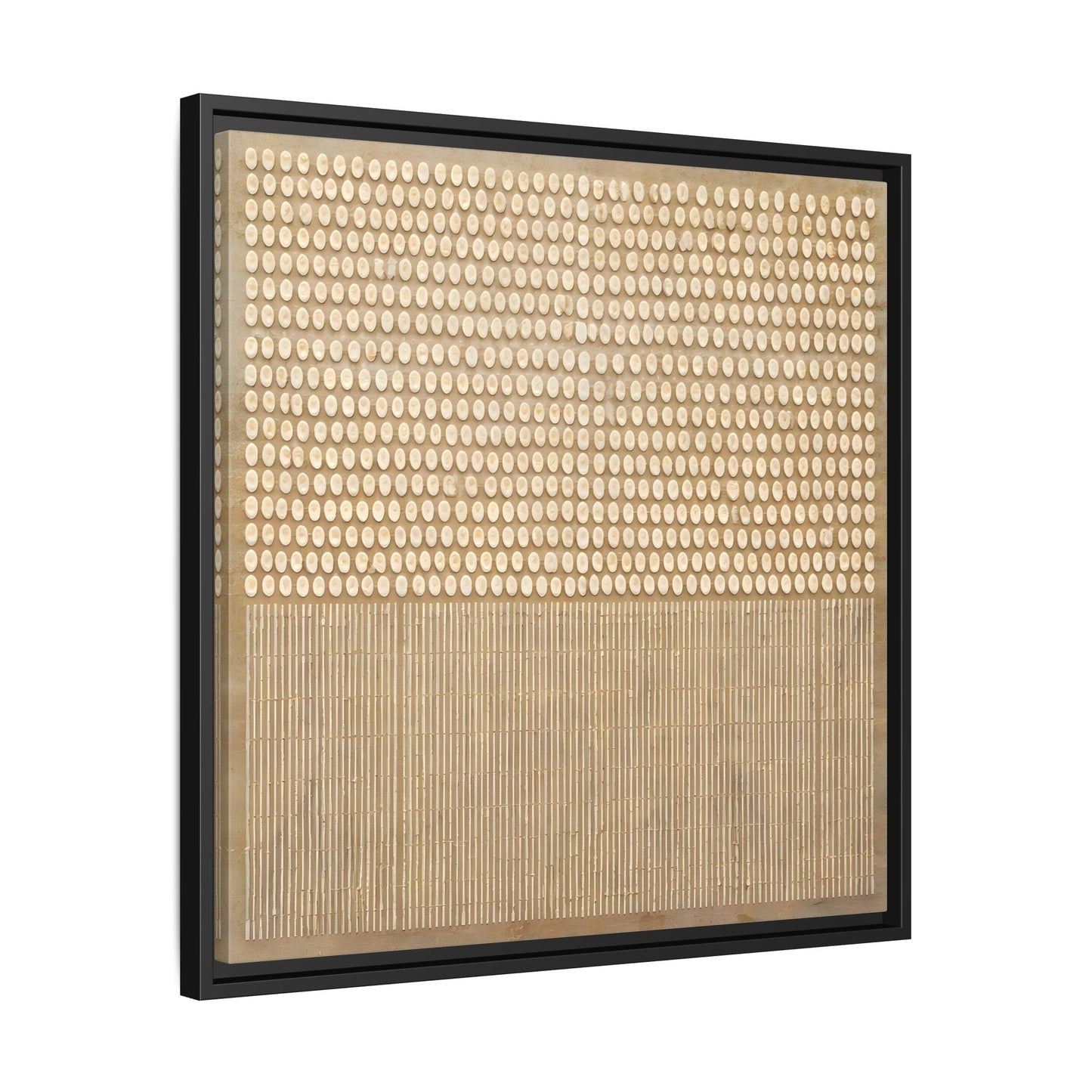 Abstract Neutral Framed Canvas Art - Minimal Beige Geometric Wall Decor - YesArtYes