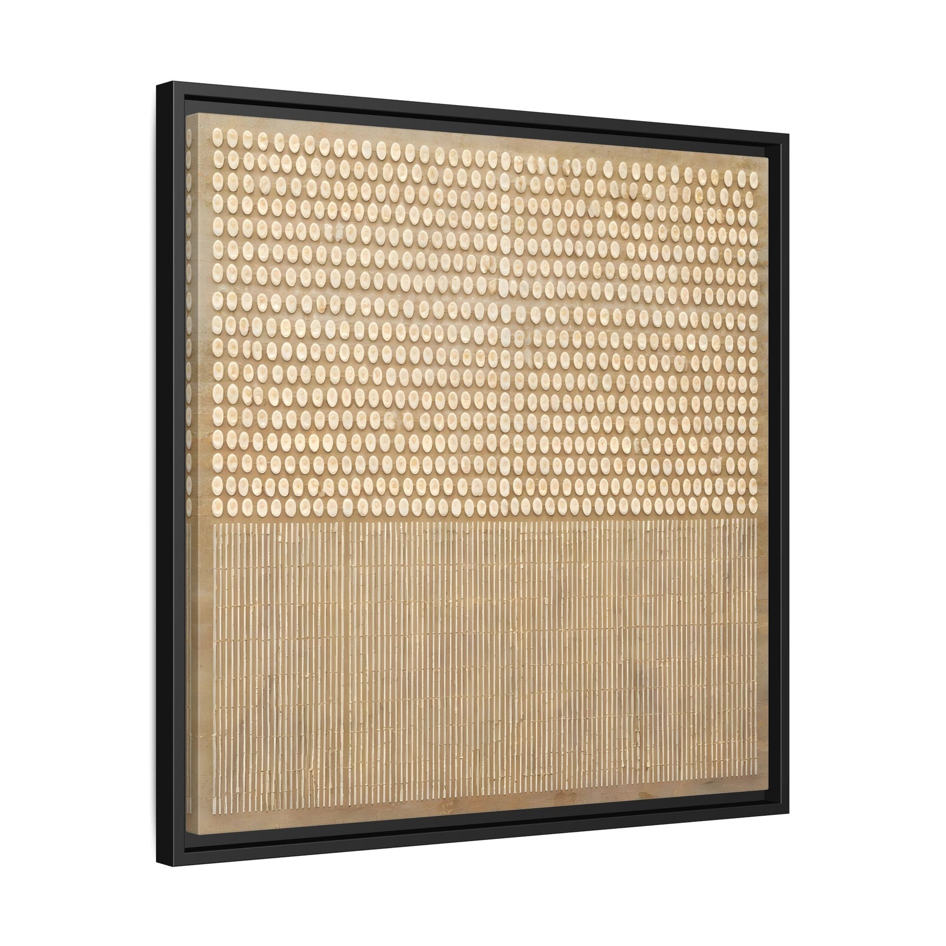 Abstract Neutral Framed Canvas Art - Minimal Beige Geometric Wall Decor - YesArtYes