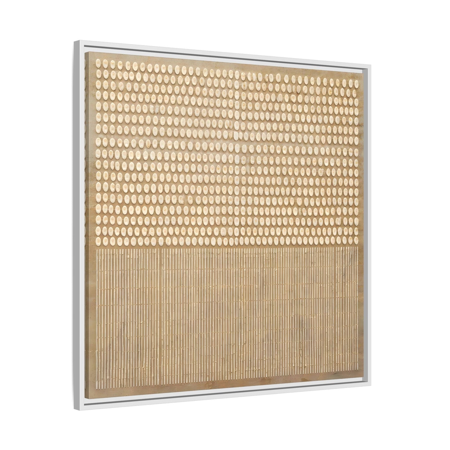Abstract Neutral Framed Canvas Art - Minimal Beige Geometric Wall Decor - YesArtYes
