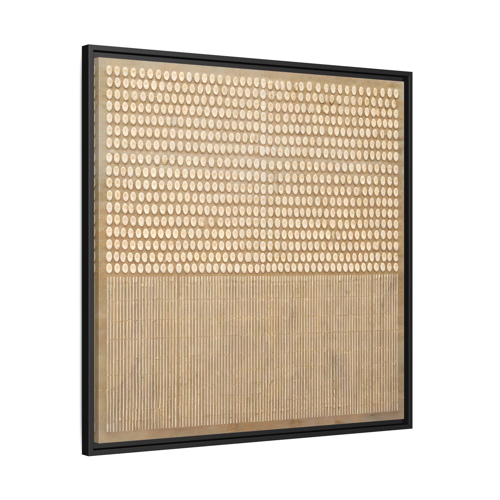 Abstract Neutral Framed Canvas Art - Minimal Beige Geometric Wall Decor - YesArtYes