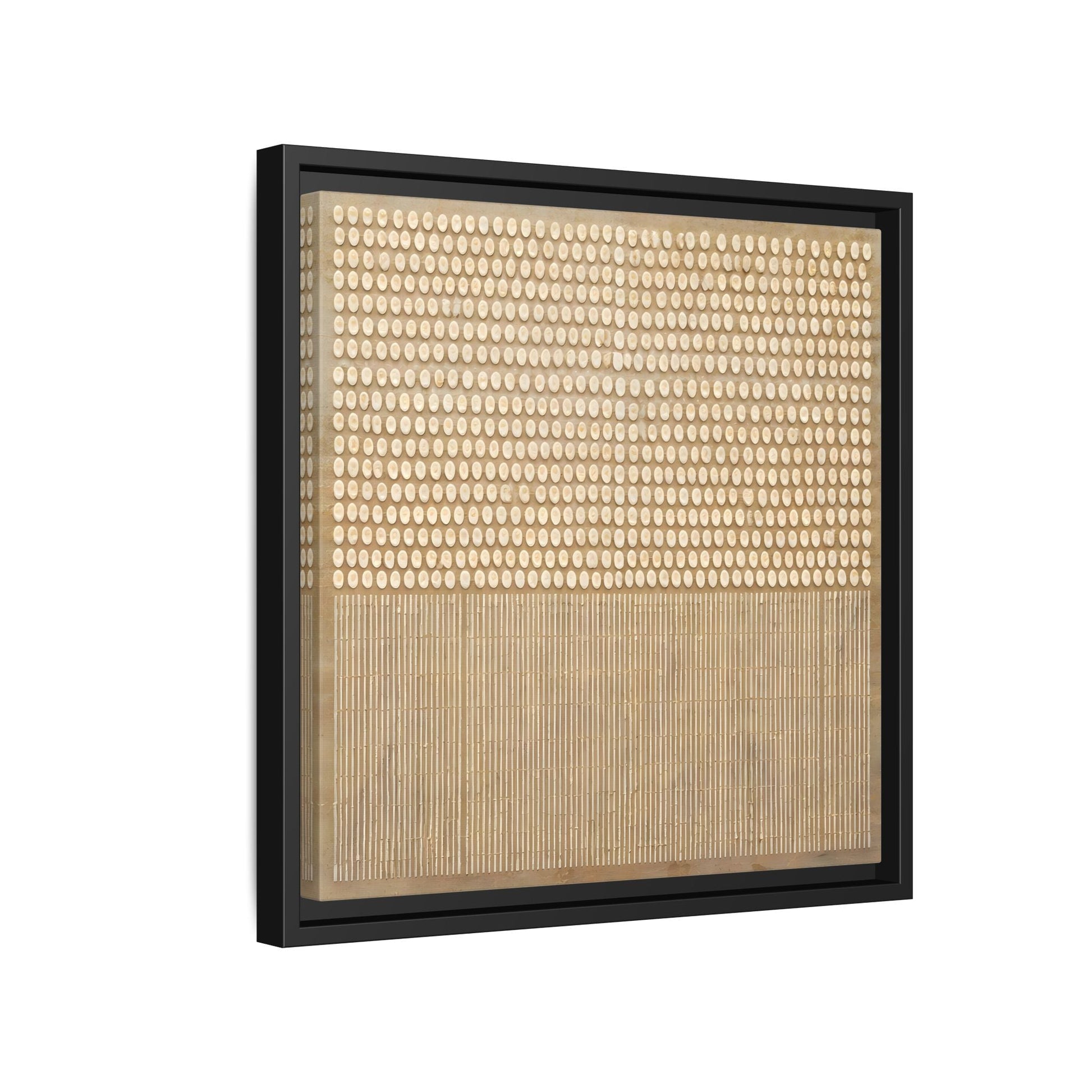 Abstract Neutral Framed Canvas Art - Minimal Beige Geometric Wall Decor - YesArtYes