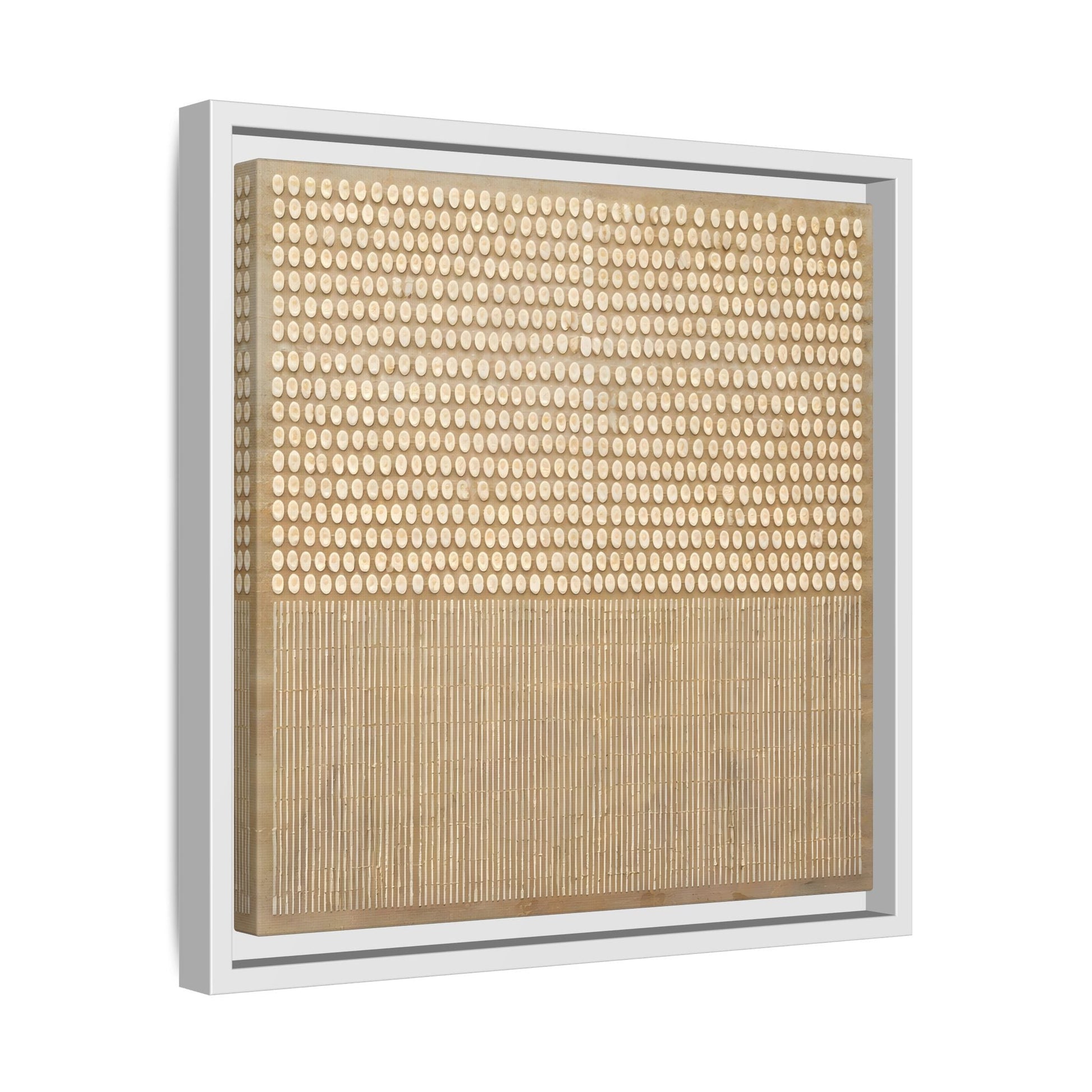 Abstract Neutral Framed Canvas Art - Minimal Beige Geometric Wall Decor - YesArtYes