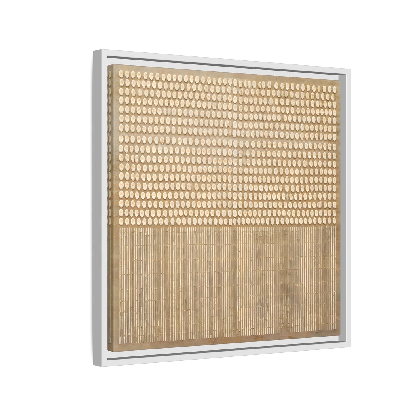 Abstract Neutral Framed Canvas Art - Minimal Beige Geometric Wall Decor - YesArtYes