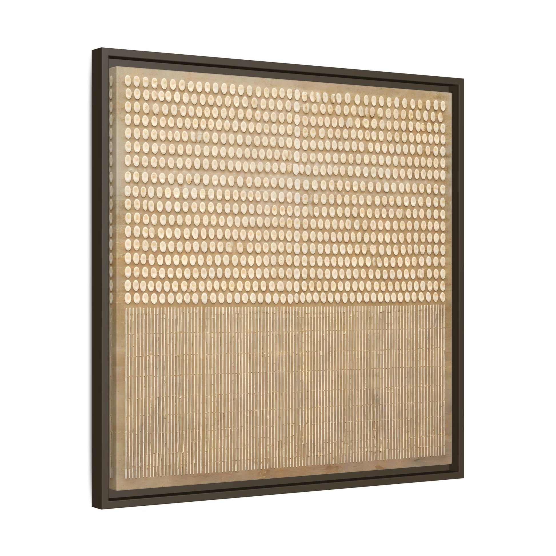 Abstract Neutral Framed Canvas Art - Minimal Beige Geometric Wall Decor - YesArtYes