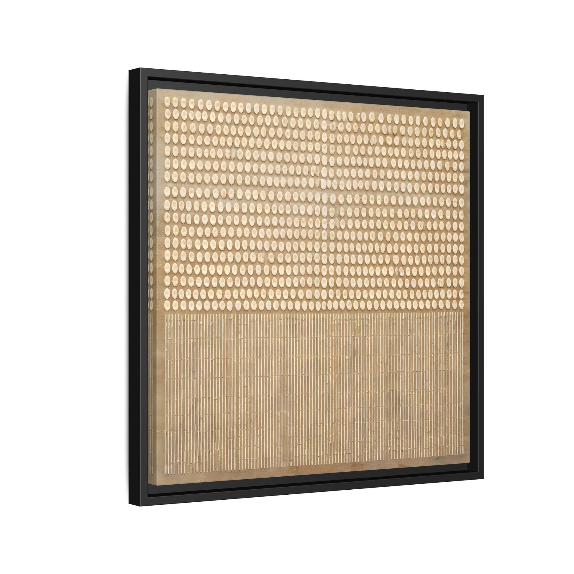 Abstract Neutral Framed Canvas Art - Minimal Beige Geometric Wall Decor - YesArtYes