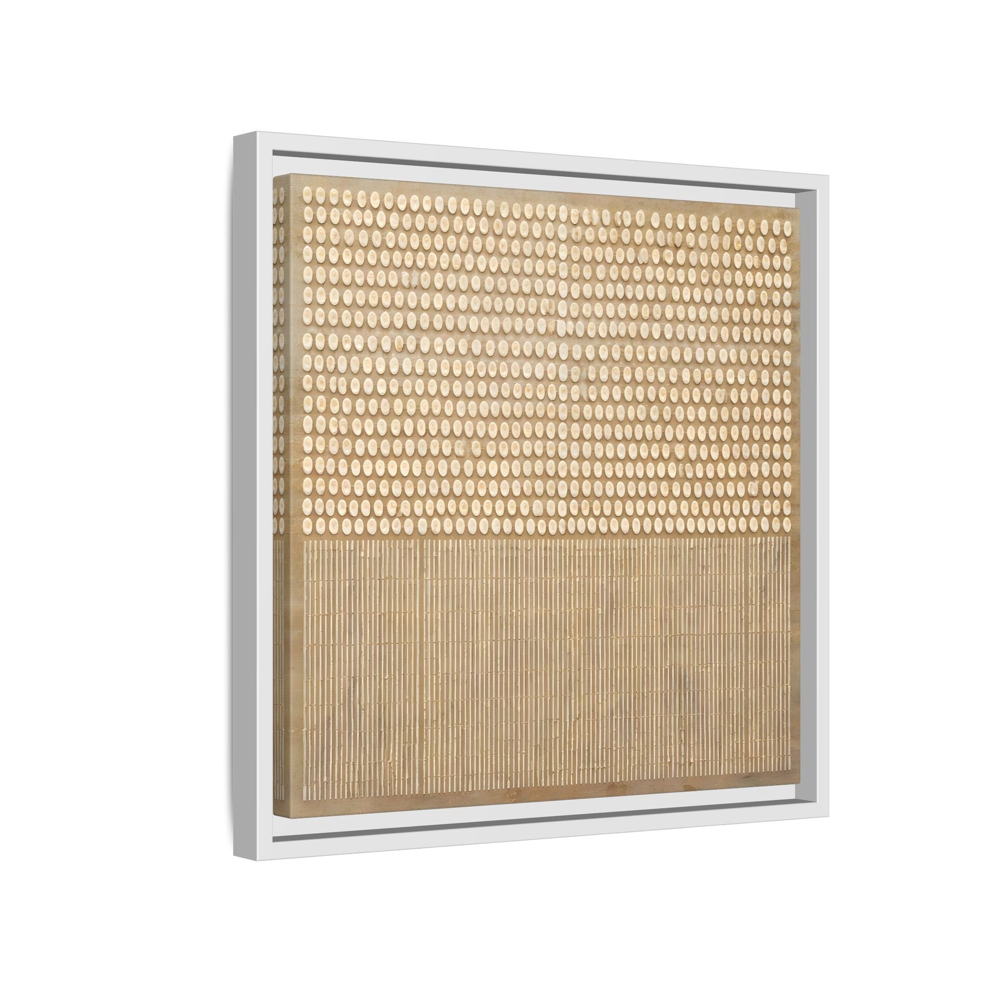 Abstract Neutral Framed Canvas Art - Minimal Beige Geometric Wall Decor - YesArtYes
