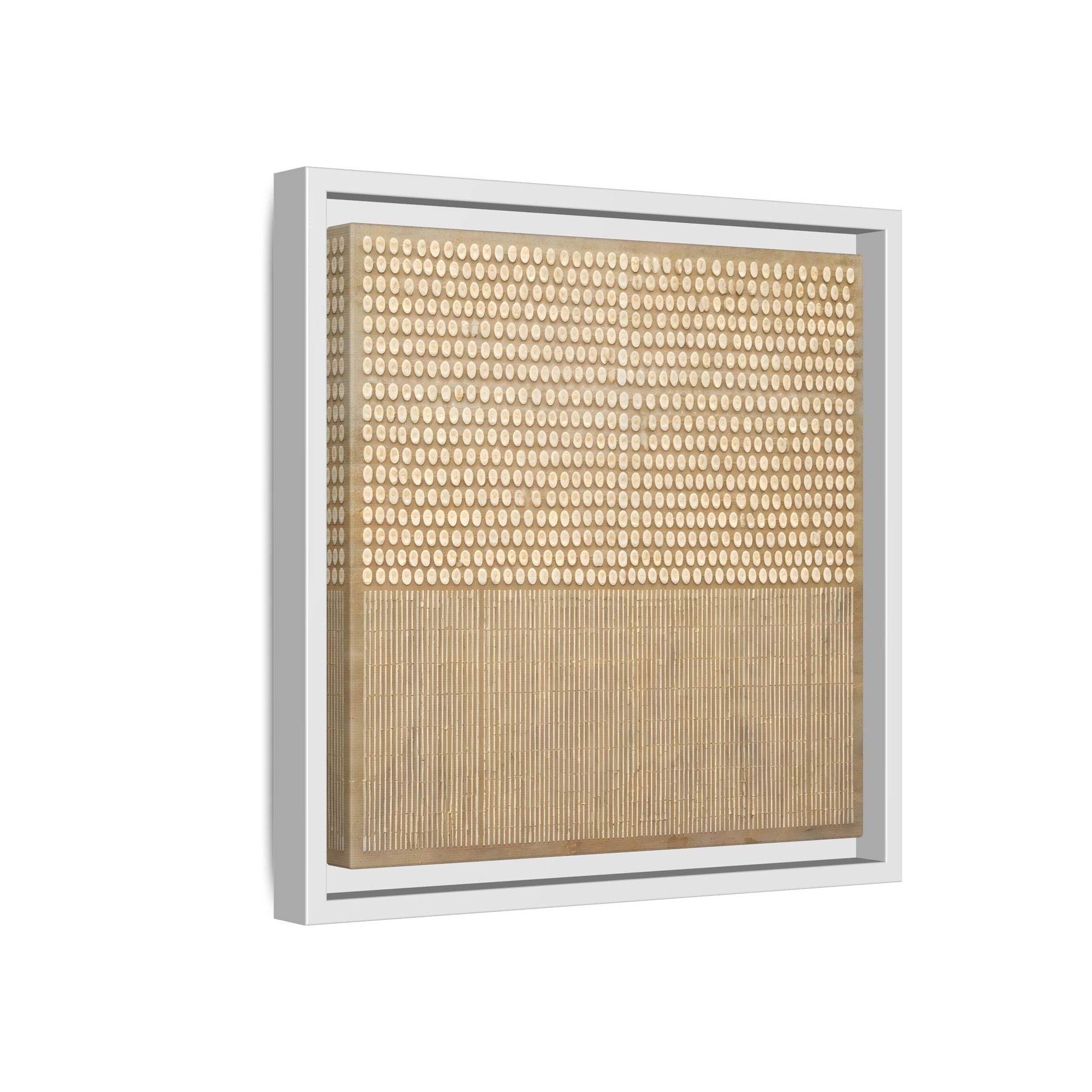 Abstract Neutral Framed Canvas Art - Minimal Beige Geometric Wall Decor - YesArtYes